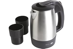 WAHL ZX946 Travel Kettle with Cups, Portable Kettles, 0.5 Litre Small Kettle, Stainless Steel/Black, 18.0 cm*11.0 cm*17.0 cm