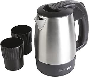 Wahl Travel Kettle with Cups, Portable Kettles, 0.5 Litre Small Kettle, Stainless Steel, Electric Water Heater, Boil Water On-the-Go, Ideal for Hiking and Camping