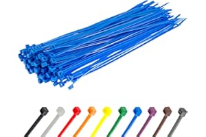 Gocableties - Fascette Plastica Blu - 300 mm x 3,6 mm - 100 Pezzi - Fascette Elettricista