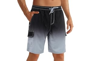 ELETOP Swim Shorts Men Quick Dry Men's Swim Trunks Board Shorts Performance Surfing Shorts Beach Shorts with Mesh Liner and Pockets