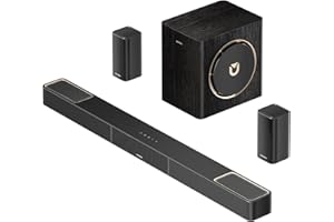 ULTIMEA Sistema Audio Surround Wireless Skywave X40 a 5.1.2 Canali per TV, Soundbar da 530 W con Dolby Atmos, Subwoofer Wireless, Amplificatore GaN, Pass-through HDR 4K, HDMI eARC, Bluetooth 5.4