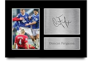 HWC Trading Duncan Ferguson Gift Signed A4 Printed Autograph Everton Gifts Photo Display