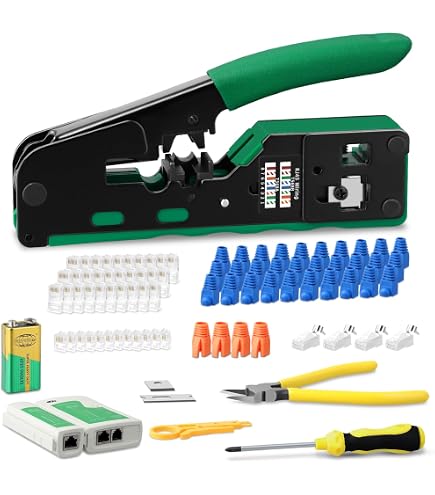 Kit Réseau 97-en-1 Preciva - Testeur Câble, Pince à Sertir RJ45 - Outils Réparation Réseau Professionnels
