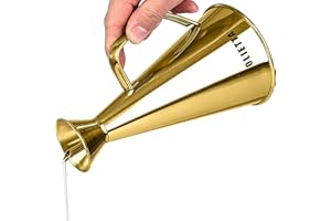 Olietta Bouteille à Huile ou Vinaigre avec Bec Verseur Anti-Gouttes en Or Acier Inoxydable 500 ML 0,5 Litre – Idéal pour Verser l’Huile d’Olive et Autres liquides – Étanche, Facile à Nettoyer