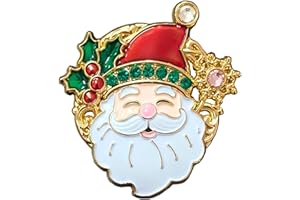 UORRHAW Christmas Brooch Pins Santa Claus Tree Cute Christmas Acessories Gift Rhinestone Enamel Brooch Xmas Decoration
