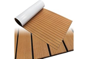 HZCHIONE EVA Foam Boat Decking Flooring 240x41/55/90cm Faux Teak Boat Floor Mat Self-Adhesive Boat Marine Carpet Non-Slip Foam Boat Deck Rolls Sheet for Boats Pontoon Yacht Swim Platform Helm Pad