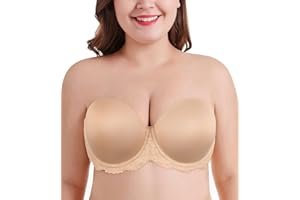 DotVol Damskie miseczki bez ramiączek, bez pleców, odpinane ramiączka, push up, biustonosz