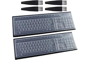 EHDWXVZM 2 Stück Tastaturfolie, 4 Stück Reinigungsbürste, Tastaturschutzfolie, Universelle Tastaturfolie, Staubdichte Und wasserdichte Silikonfolie, Transparente Tastaturabdeckung