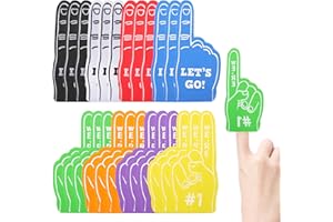 Loghohu 24PCS Foam Finger, Mini Foam Hand Sport Fan Foam Fingers Bulk for Sports Themed Party Favors Basketball Baseball Football Soccer Team Cheerleader Gifts (8 Colors)