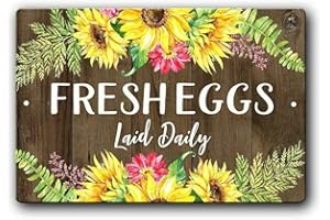 RIFOSA 6"x8" Fresh Eggs Daily Chicken Coop Metal Sign