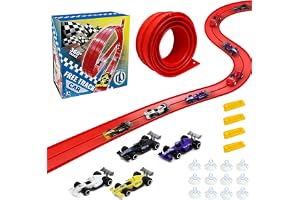 yolzhxe Flexibla banor för bil 5 m med 4 bilar och 4 sugkoppar present för barn och flickor under 3 år