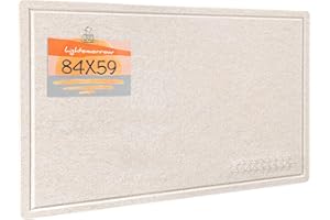 LIGHTOMORROW Bulletin Board, 84 x 59 Centimeters Felt Board - Decorative Pin Board, Cork Board Alternative for Wall, Foldable Picture Board Self-Adhesive Vision Board Prayer Board with 20 Pushpins - Oatmeal