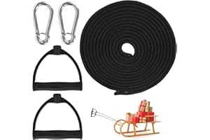 YIZHIXIANGQ 2 Sets Schlitten Zugseil, 4 M Schlittenseil Mit Karabiner, Schlittenleine Mit Griff, Schwarz, Rugged, Kunststoff, Schlittenseil, Schlitten, 4 M x 6 MM