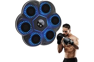 Ruiqas Music Boxing Machine,Bluetooth Musik-Boxmaschine mit Boxhandschuhe Boxing,LED Elektronische Music Boxing Machine mit 9 Modi 18 Geschwindigkeitsstufen für Erwachsene Home Office Gym