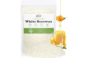 BOYUJK White Beeswax Pellets, Beeswax for Candle Making, Beeswax Pellets Cosmetic Grade Eco Friendly Products, Organic Beeswax for Body, Skin Care DIY, Lip Balm and Soap Making Supplies (200g, White)