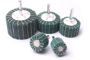 Atoplee Mounted Interleaf Flap Wheels 5pcs 25/30/40/50/60mm Coarse Fleece Interleaf Flap Wheel Sanding Wheels Pad for Rotary Tools