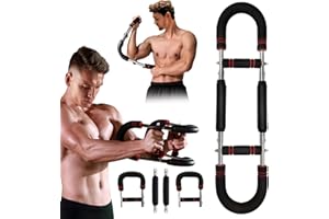LTFIOON Twister Armtrainer, Nuovo a 3 Stadi Allenatore Regolabile per Braccia e Pettorali con Resistenza 30KG/40KG/50KG, Attrezzo Fitness Portatile a Molla per Allenamento Casa/Ufficio/Viaggio
