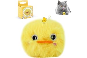FADCAER Cat Ball Toys,Interactive Plush Toys Balls,Kitten Chirping Balls,Refillable Catnip Toys for Cats,Animal Chirping Cat Balls Automatic Sound,Kitten for Indoor Dog Kitty Kitten Puppy Exercise (Yellow)