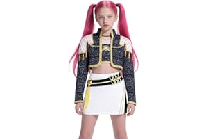 Générique K Pop Demon Cosplay Enfants Deguisement Rumi K-Pop pour Filles Costume de Performance Pop Singers Déguisement Complet pour Halloween Fête