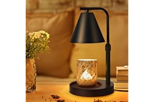 Twinkle Star Candle Warmer Lamp with Timer - Melter Candle Lamp Dimmable Candle Heater for Wax Jar Candles Flameless Burner Glass Lampshade Height Adjustable 2 Bulbs