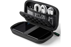 UGREEN Funda Disco Duro Externo 2,5" Estuche Bolsa Organizador Cable con Doble Capa Acolchada EVA Compatible con Toshiba, WD My Passport, Seagate, Maxtor, 2,5" HDD/SSD, SD/TF, USB