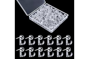 BERKELEN Punaises Transparentes 50 Pièces Punaises Crochets de Suspension Crochets Muraux en Plastique pour Tableau en Liège Carte Photos Calendrier Maison École Fournitures de Bureau