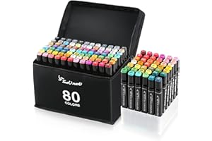 NATRUTH Permanent Markers Pens, Double Tipped Graphic Art Pens for Drawing, for Kids & Adults, Anime and Manga colouring Pen (80 Colours)