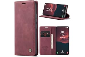 Azororo Handyhülle für Samsung Galaxy A54 5G Hülle Premium Lederhülle Flip Case Magnet Tascher Kartenfach Standfunktion Klapphülle Schutzhülle für Samsung Galaxy A54, Weinrot