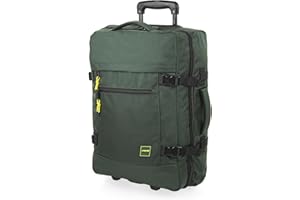 JASLEN - Miękka walizka kabinowa Podróżna mała walizka z kółkami - Lekka walizka do przenoszenia walizki z zapinaną na zamek - Bagaż kabinowy, Khaki