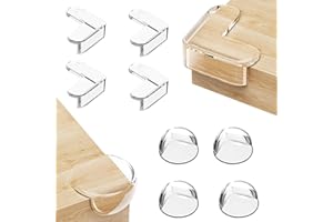 KITHIOM Corner Protectors for Kids - Baby Proofing Edge Safety Bumpers Corner Guards 2 Shapes, Table Corners Protectors for Baby, Strong Acrylic Adhesive for Furniture Against Sharp Corners Clear 8 Pack