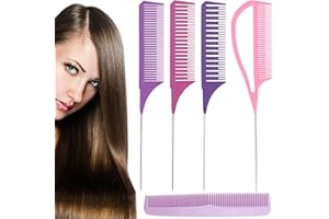 MHDUYEG Pettine Professionale Antistatico 5 Pezzi Pettine Per Meches Set Per Tinte Pettine a Coda Pettine Per Capelli Pettine Per Schiariture Capelli Adatto Per Uomini e Donne