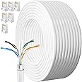 Cavo Ethernet 30 Metri, Bobina Cat 6 Cavo Lan 30m Lungo per Esterno Resistente alle Intemperie Cavo di Rete FTP 23 AWG Scherm