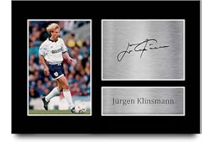HWC Trading A4 Jurgen Klinsmann Tottenham Hotspurs Spurs Gifts Printed Signed Autograph Picture for Fans and Supporters - A4