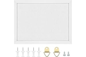 Okydoky Cork Board Bulletin Board with Felt,Wood Framed Display Bulletin Board for Walls with Pins, Eye Bolts, gaskets, Screws, Pin Board for Office, School and Home(White,1pc,UK)