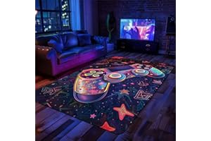PEIHUODAN Gaming Teppich Für Kinderzimmer Junge Coole 3D Visual Neon Light Style Anime Graffiti Muster Gaming-Zimmer Dekoration Geeignet E-Sport Zimmer Gaming Zimmer Für Teppich Jungen（Pink,160x200cm