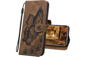 MRSTER Funda para Xiaomi Redmi Note 10 Pro, Relieve Carcasa Cubierta la Tapa magnética Protector de Billetera Cuero PU Carcasa para Xiaomi Redmi Note 10 Pro. CY2 Butterfly Brown