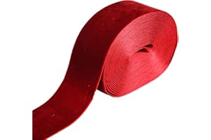 XNHIU Euvoym Vintage Velvet Ribbon - Wine Red, 5 Yards (2.5cm) for Christmas, Birthday, Festival Gift Wrapping Bows