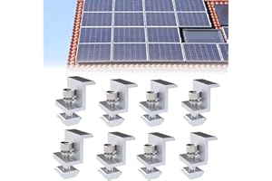 Viilich 8pcs Solarpanel Halterung Endklemme Kit,Solar Panel Randklemme Halterungen, Befestigung Solarmodul Für Solarpanel, für Photovoltaik Montageschiene PV-Anlage verstellbar Klemme(30mm)