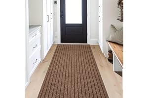 Jyswx Läufer Teppich Waschbar – rutschfeste Gummirückseite, Schmutzfangmatte für Flur, Küche, Eingang & Waschküche – Ideal für stark frequentierte Bereiche, Braun, 50 x 300 cm
