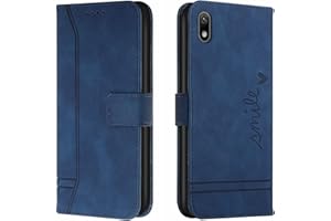QIWEIQING Funda Compatible con Xiaomi Redmi 7A, Funda Libro Protectora con Carcasa de TPU, Soporte Plegable, Ranura para Tarjeta, Funda de Cuero PU para Xiaomi Redmi 7A Blue HX