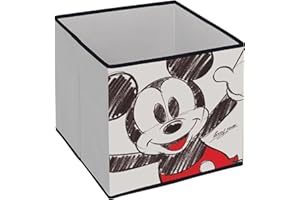 ARDITEX - Contenedor organizador plegable Mickey Mouse de Licencia Oficial Disney - 31x31x31cm - Para guardar juguetes, ropa y accesorios