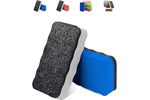 Mablik® Borrador Pizarra Blanca, 2 unidades (Gris, Azul), Borrador Magnético Pizarra Blanca de goma Eva y Fieltro, Ligero y con Fuerte Imán, para Borrar Rotuladores de Pizarra (2 Borradores)