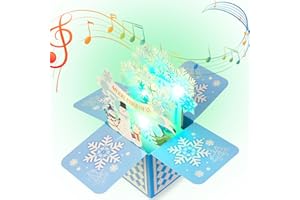 Jostift Pop Up Weihnachtskarte, 3D Singende Christmas Tree Karte mit Lichtern und Musik, LED Licht Weihnachten Kerze Card für Kinder, Frauen, Männer, Freundin oder Mama