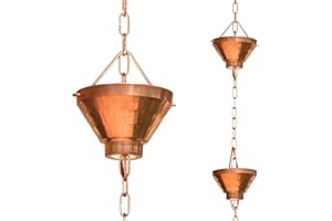 MONARCH RAIN CHAINS Monarch Pure Copper Siam Rain Chain, 8.5 ft