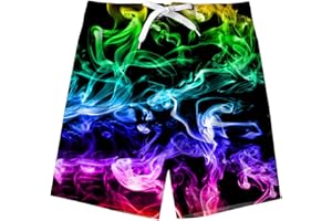 Freshhoodies Slips de Bain Garçon Maillot de Bain Imprimé 3D Short de Plage Short de Surf avec Poches, 5-14 Ans