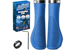Adiwo Non-Slip Handlebar Grips, 1 Pair Professional Bike Handlebar Grips, Adult Mountain Bike Grips with Soft Anti-Slip Rubber, Ergonomic, Comes with 1 Allen Wrench, Suitable for Most Bicycles