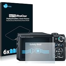 Savvies 6er Pack Displayschutzfolie Für Canon PowerShot SX430 IS – Kratzfester Bildschirmschutz