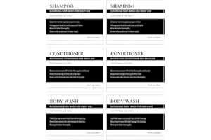 ZONON 18 Pcs Autocollants d'Étiquettes Imperméables pour Bouteilles de Distributeur Étiquette de Ferme Autocollants de Distributeur de Shampooing pour Cuisine Salle de Bain 2,76 x 3,54 Pouces