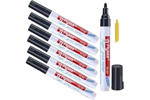 Atuful 6 Stück Fugenstift Fugenmörtel Fliesen Stift Fugen Reparatur Marker mit Ersatzspitze für Fliesen Wand (Schwarz)