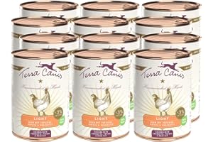 Terra Canis Nourriture Humide Light pour Chien, Poulet, courgette et Papaye, 12 x 400 g, 100% qualité Alimentaire, Toutes Les matières premières, réduit Les Calories et Les Graisses, sans céréales